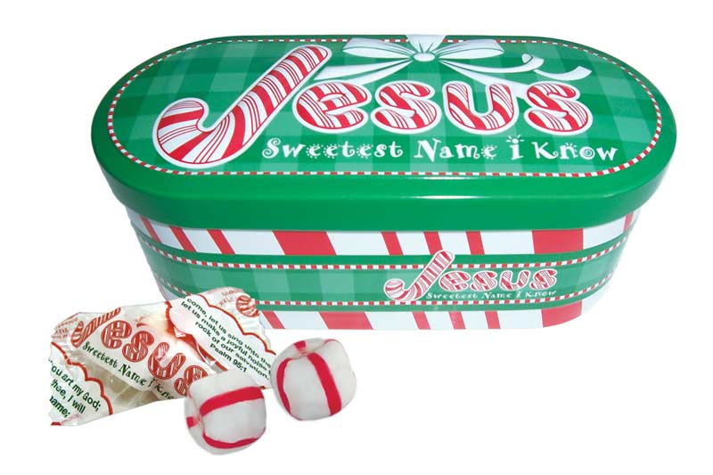 JESUS Sweet Name I Know Christmas Tin w/Candy - Scripture Candy Inc